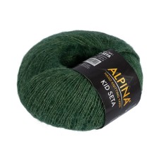 Пряжа ALPINA "KID SETA"   70\% кид мохер, 30\% шелк   4 шт. х  25 г  225 м ± 5 м №08 т.зеленый