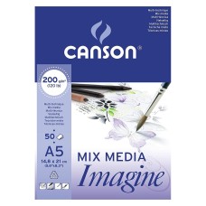 "Canson"   Альбом для графики Imagine   200 г/м2  A5   14.8 х  21 см  склейка с одной стороны   50 л. C200006009