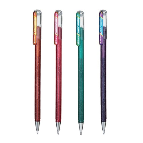 "Pentel"   Набор гелевых ручек Pentel Dual Metallic Gel Pen в карт. упак., 1.0 мм, 4 цвета  d 1 мм  4 шт. K110-4COL цвет чернил: ассорти