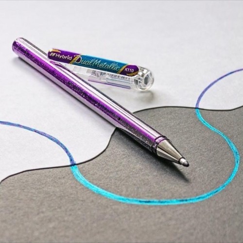 "Pentel"   Набор гелевых ручек Pentel Dual Metallic Gel Pen в карт. упак., 1.0 мм, 4 цвета  d 1 мм  4 шт. K110-4COL цвет чернил: ассорти