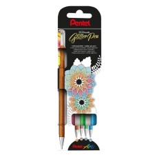 "Pentel"   Набор гелевых ручек Pentel Dual Metallic Gel Pen в карт. упак., 1.0 мм, 4 цвета  d 1 мм  4 шт. K110-4DM цвет чернил: ассорти