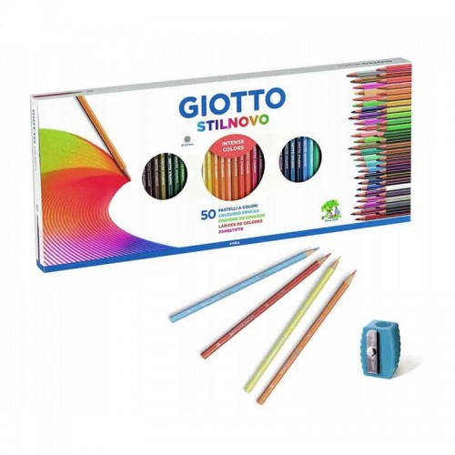 "Giotto"   STILNOVO Набор деревянных карандашей и точилка   заточенный   50 цв. F25730000