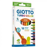 "Giotto"   Фломастеры TURBO COLOR с европодвесом   18 цв F73400