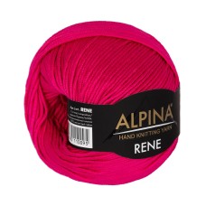 Пряжа ALPINA "RENE" 2   100\% мерсеризованный хлопок   10 шт. х  50 г  105 м ± 5 м №105 т.розовый