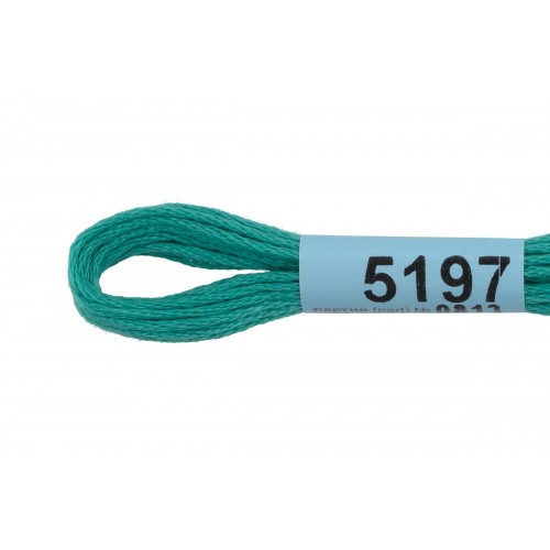 Нитки для вышивания "Gamma"    мулине  ( 3173-6115 )  100\% хлопок   24 x  8 м №5197 бирюзовый