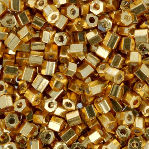 Бисер Япония "TOHO" 11/0   HEXAGON №5   2.2 мм  500 г №0557 золотой