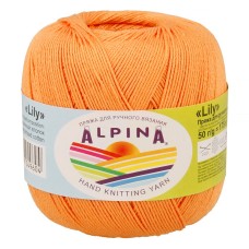 Пряжа ALPINA "LILY" 2   100\% мерсеризованный хлопок   10 шт. х  50 г  175 м ± 5 м №012 св.оранжевый