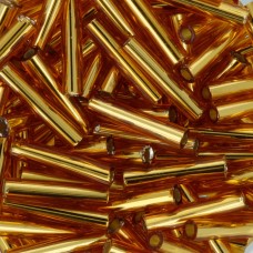 Бисер Япония "TOHO" BUGLE №3   9 мм  5 х  5 г №0022C т.золотистый