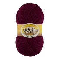 Пряжа ADELIA "BENNY"   100\% шерсть   5 шт. х  100 г  96 м ± 5 м №777 т.сиреневый