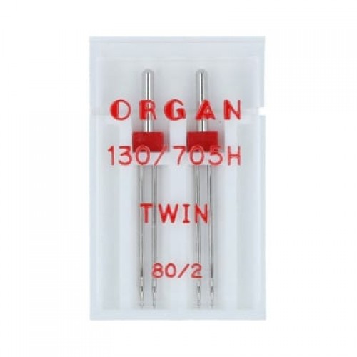 Иглы для быт. шв. машин "ORGAN"   80/2   2 шт  в пенале 5102045 двойные