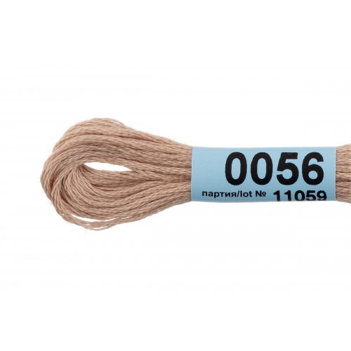 Нитки для вышивания "Gamma"    мулине  ( 0001-0206 )  100\% хлопок   24 x  8 м №0056 т.бежевый