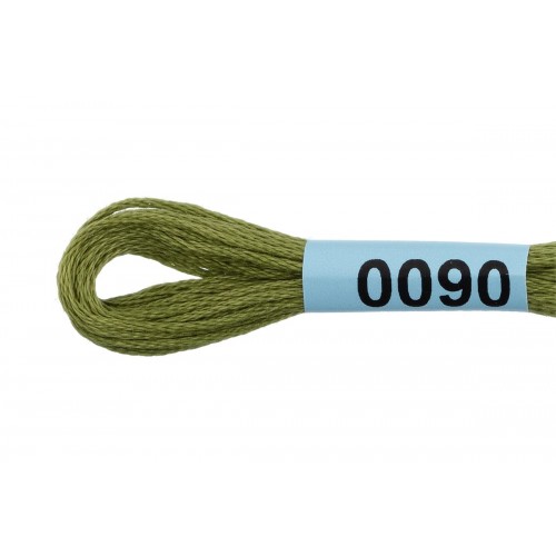Нитки для вышивания "Gamma"    мулине  ( 0001-0206 )  100\% хлопок   24 x  8 м №0090 св-хаки