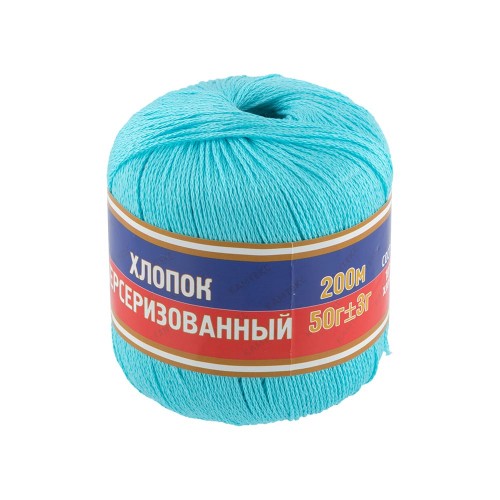 Пряжа Камтекс КТ "Хлопок мерсериз"   100\% хлопок   10 шт. х  50 г  200 м 024 бирюза