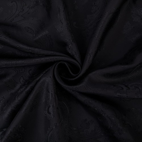 Ткань подкладочная "Gamma"   Taffeta с рисунком   JTR   52\% полиэстер, 48\% вискоза   145 см ± 2 см №041 чёрный(растительный орнамент)