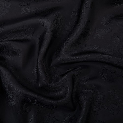 Ткань подкладочная "Gamma"   Taffeta с рисунком   JTR   52\% полиэстер, 48\% вискоза   145 см ± 2 см №041 чёрный(растительный орнамент)