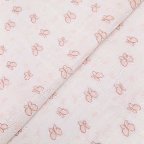 Ткань "PEPPY"   Ткань муслиновая   ФАСОВКА   EMBRACE   100\% хлопок   100 х  125 см  Shannon Fabrics butterfly pink
