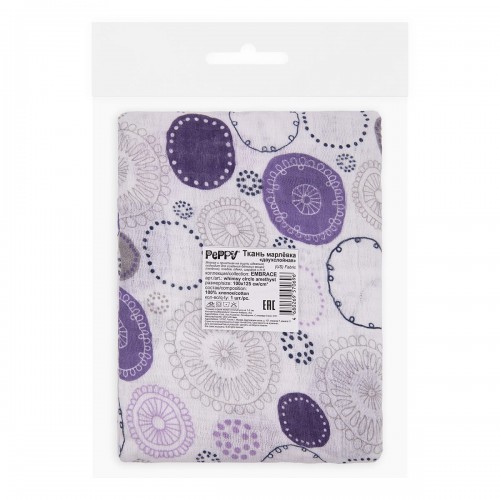 Ткань "PEPPY"   Ткань муслиновая   ФАСОВКА   EMBRACE   100\% хлопок   100 х  125 см  Shannon Fabrics whimsy circle amethyst