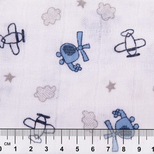 Ткань "PEPPY"   Ткань муслиновая   ФАСОВКА   EMBRACE   100\% хлопок   100 х  125 см  Shannon Fabrics sky captain sky