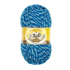 Пряжа ADELIA "ZOLTAN"   100\% шерсть   5 шт. х  100 г  115 м ± 5 м №132 белый-голубой-синий