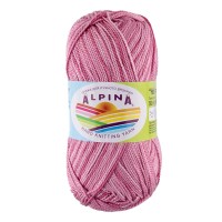 Пряжа ALPINA "HOLLY MELANGE"   100\% мерсеризованный хлопок   10 шт. х  50 г  200 м ± 10 м №15 яр.розовый/т.яр.розовый