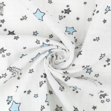 Ткань "PEPPY"   Ткань муслиновая   ФАСОВКА   EMBRACE   100\% хлопок   100 х  125 см  Shannon Fabrics emshooting star baby blue