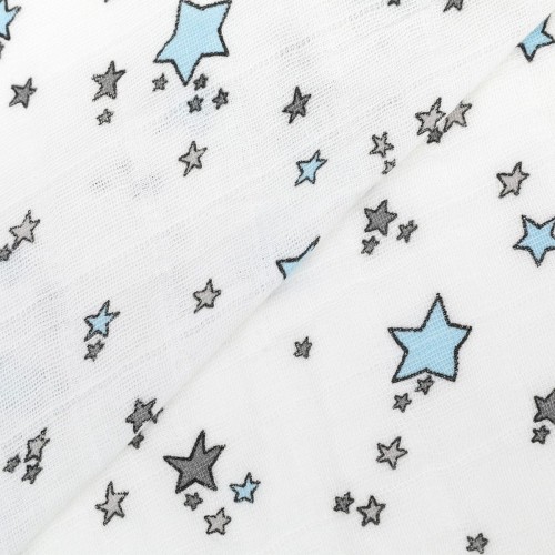 Ткань "PEPPY"   Ткань муслиновая   ФАСОВКА   EMBRACE   100\% хлопок   100 х  125 см  Shannon Fabrics emshooting star baby blue
