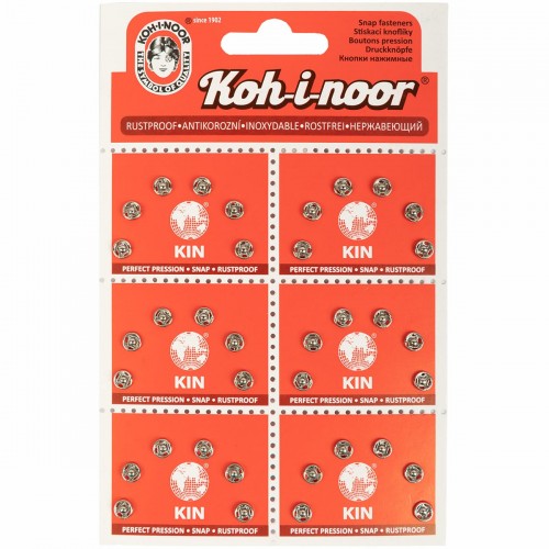 Кнопка пришивная "KOH-I-NOOR"   10 (KIN1000 №2/0)   металл  d 6 мм  6 x  6 шт. под никель