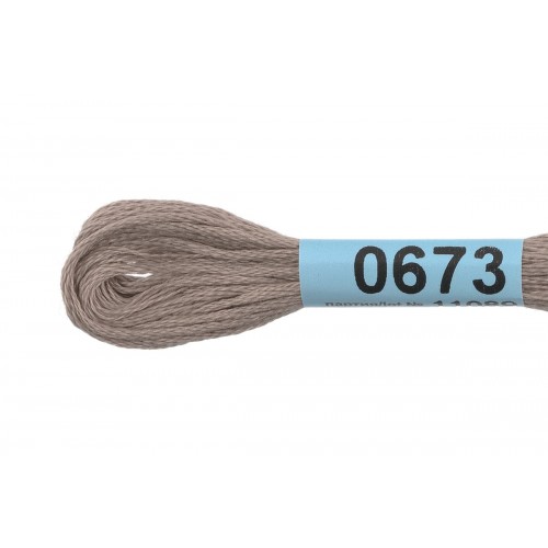 Нитки для вышивания "Gamma"    мулине  ( 0207-0819 )  100\% хлопок   24 x  8 м №0673 серый