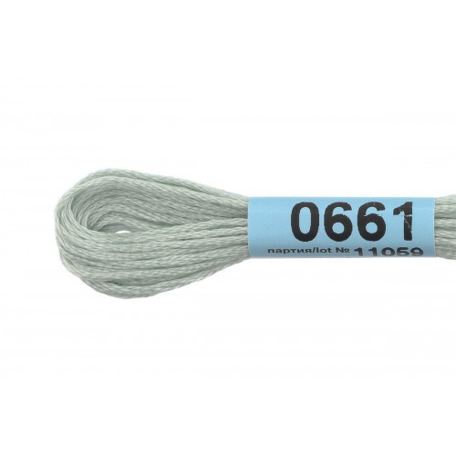 Нитки для вышивания "Gamma"    мулине  ( 0207-0819 )  100\% хлопок   24 x  8 м №0661 бледно-серый