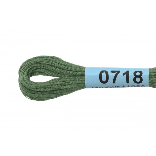 Нитки для вышивания "Gamma"    мулине  ( 0207-0819 )  100\% хлопок   24 x  8 м №0718 зелёный