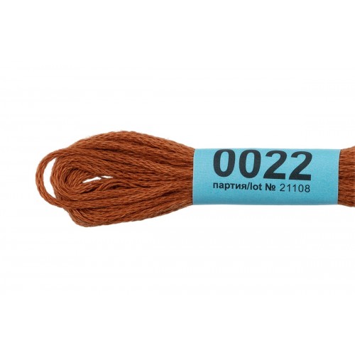 Нитки для вышивания "Gamma"    мулине  ( 0001-0206 )  100\% хлопок   24 x  8 м №0022 св.коричневый