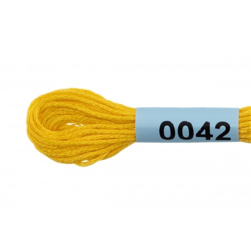 Нитки для вышивания "Gamma"    мулине  ( 0001-0206 )  100\% хлопок   24 x  8 м №0042 яр.желтый