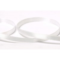 Лента атласная 6 мм ( 1/4 ")  "Gamma"   33 м ± 2 м  №001 белый