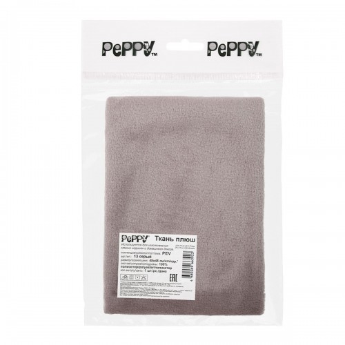 "PEPPY"   Плюш   PEV   ФАСОВКА   48 x 48 см  273 г/кв.м ± 5   100\% полиэстер 13 серый/бежевый/latte