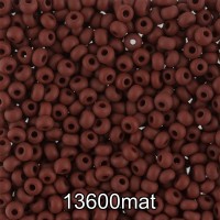 Бисер Чехия круглый 4   10/0   2.3 мм  500 г 13600 mat (Ф639) коричневый мат.
