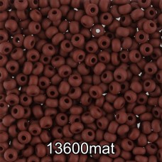 Бисер Чехия круглый 4   10/0   2.3 мм  500 г 13600 mat (Ф639) коричневый мат.