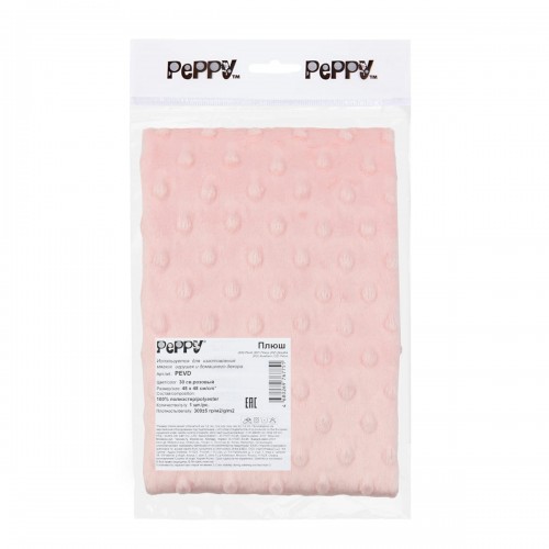 "PEPPY"   Плюш   PEVD   ФАСОВКА   48 x 48 см  309 г/кв.м ± 5   100\% полиэстер 30 св.розовый