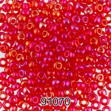 Бисер Чехия круглый 4   10/0   2.3 мм  500 г 91070 (Ф152) св.красный/перл