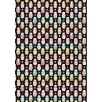 Ткань для пэчворка PEPPY   КРОШКИ-МАТРЁШКИ   ФАСОВКА   50 x 55 см  146 г/кв.м ± 5   100\% хлопок КМ-15 черный