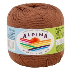 Пряжа ALPINA "LILY"   100\% мерсеризованный хлопок   10 шт. х  50 г  175 м ± 5 м №223 бл.коричневый