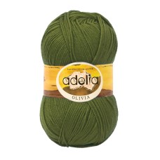 Пряжа ADELIA "OLIVIA"   60\% акрил, 40\% шерсть   5 шт. х  100 г  250 м ± 10 м №15 оливковый
