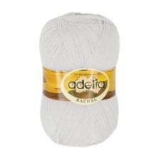 Пряжа ADELIA "RACHEL"   90\% шерсть, 10\% полиэстер   5 шт. х  100 г  400 м ± 15 м  СК/Распродажа №01 БЕЛЫЙ