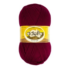 Пряжа ADELIA "LUCAS"   70\% шерсть, 30\% акрил   5 шт. х  100 г  218 м ± 10 м №07 бордовый