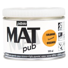 Краска акриловая "PEBEO"   экстра матовая Mat Pub №3   500 мл 257027 оранжевый флуоресцентный