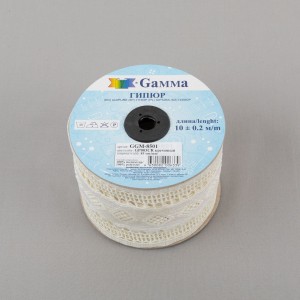 Гипюр "Gamma"   85 мм  GGM-8501   на бобине   10 м ± 0.2   Турция GP003CR кремовый