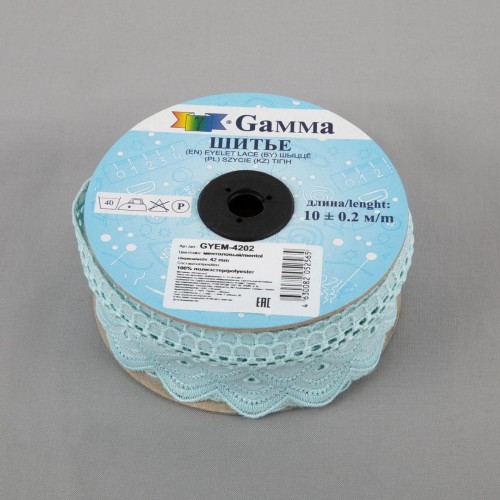 Шитье "Gamma"   42 мм  GYEM-4202   в рулоне   10 м ± 0.2 м  Турция ментоловый