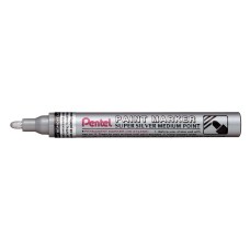 "Pentel"   Маркер перманентный Paint   4.5 мм   пулевидный   12 шт. MMP10-Z серебро лаковый