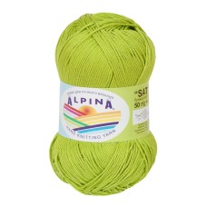 Пряжа ALPINA "SATI"   100\% мерсеризованный хлопок   10 шт. х  50 г  170 м ± 10 м №088 яр.зеленый