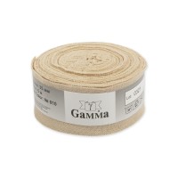 Лента окантовочная 35 мм  Бейка трикотажная (рибана)   "Gamma"   95\% хлопок, 5\% эластан   5 x  5 м  СК/Распродажа № 010 кремовый