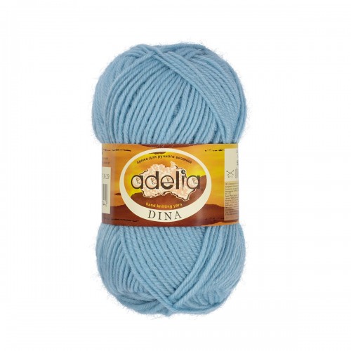 Пряжа ADELIA "DINA"   100\% шерсть   10 шт. х  50 г  100 м ± 5 м  СК/Распродажа №29 голубой